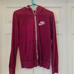 Fuchsia zip-up, hooded Nike sweatshirt!